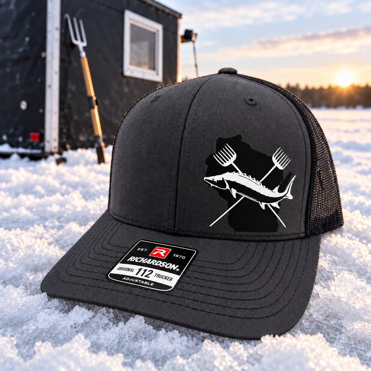 Sturgeon Spearfishing Hat – Richardson 112 & Flexfit 110 Adjustable Fishing Hats