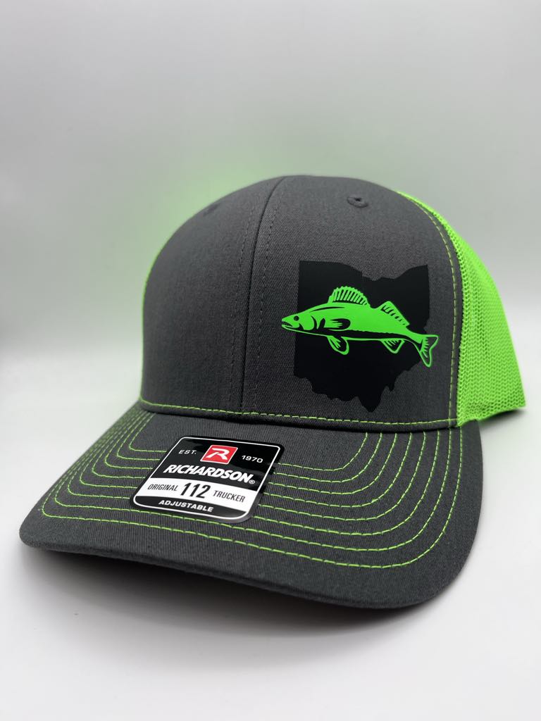 Custom Walleye Fishing Snapback Trucker Hat- Choose Your State and Color