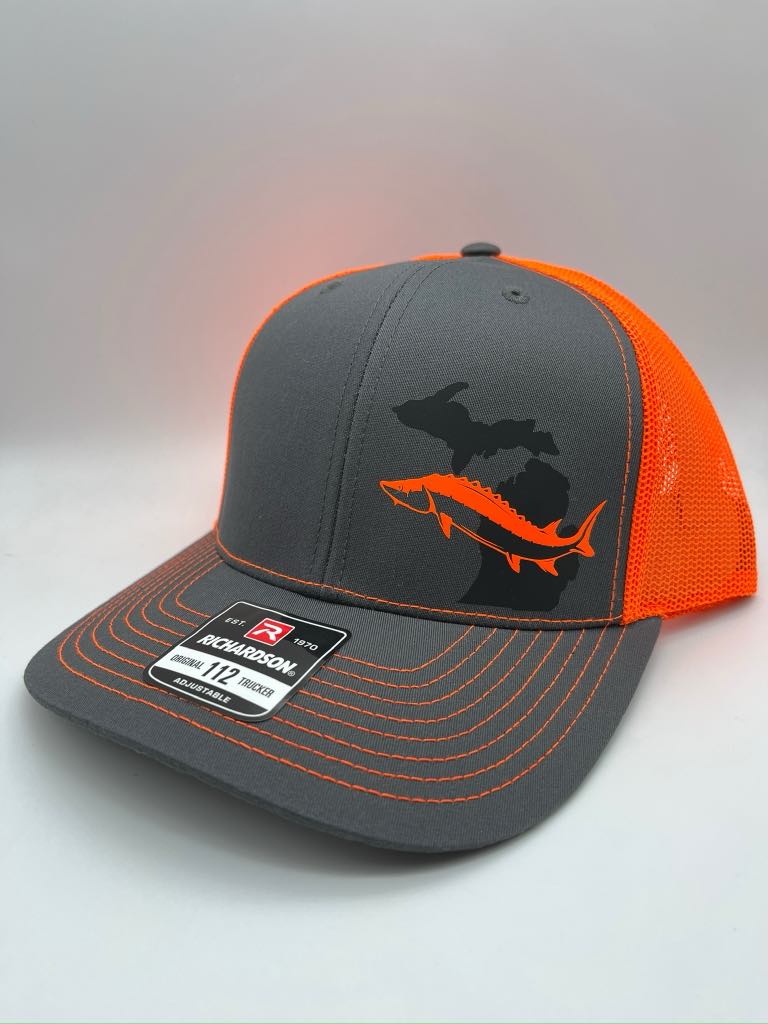 Sturgeon Fishing Snapback Hat – Custom State | Adjustable Trucker Cap | Multiple Color Options