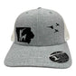 Iowa pheasant hunting hat with brittany on silver and white Flexfit