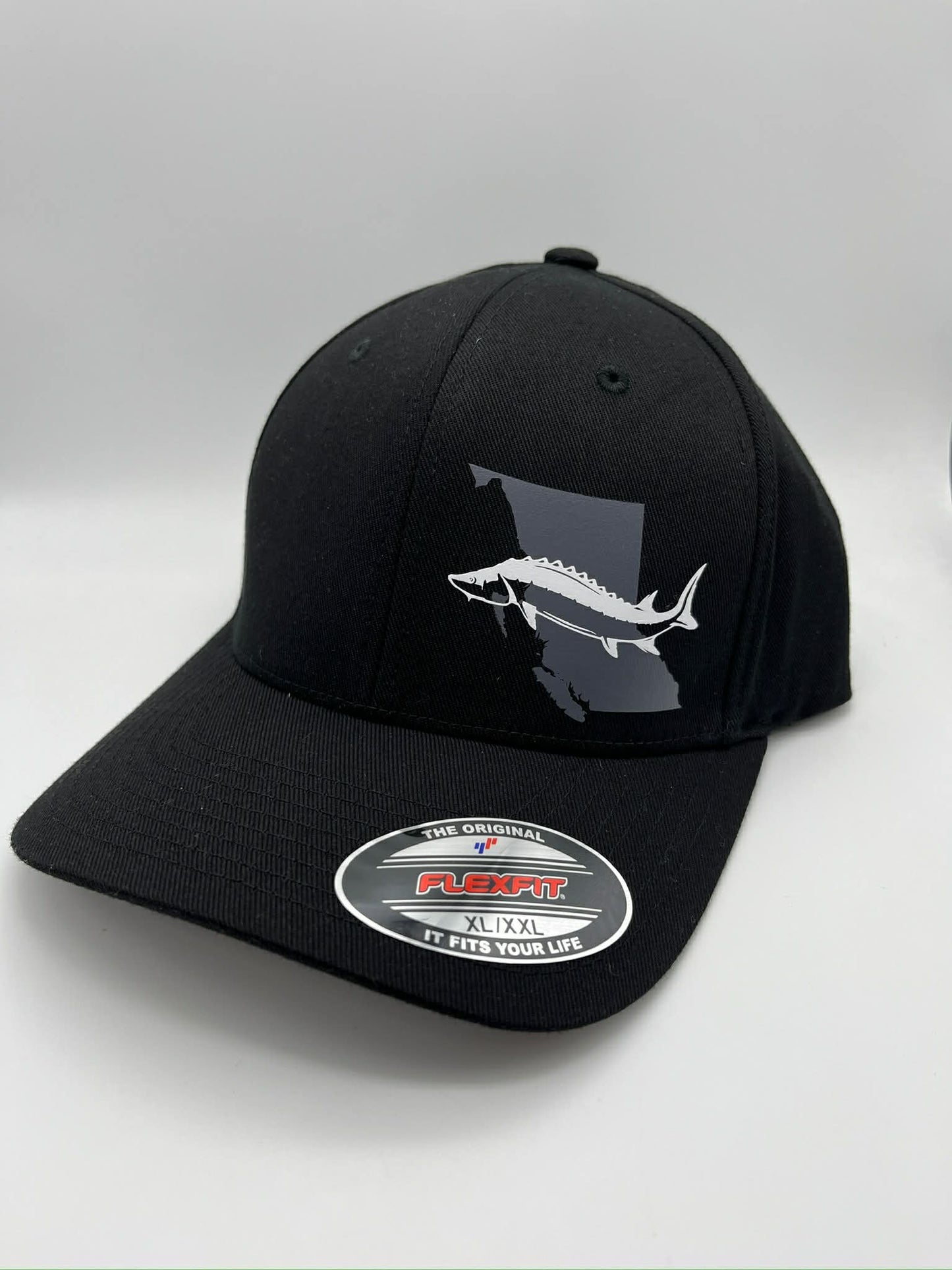 Sturgeon Flexfit Fitted Black Hat in Multiple Sizes
