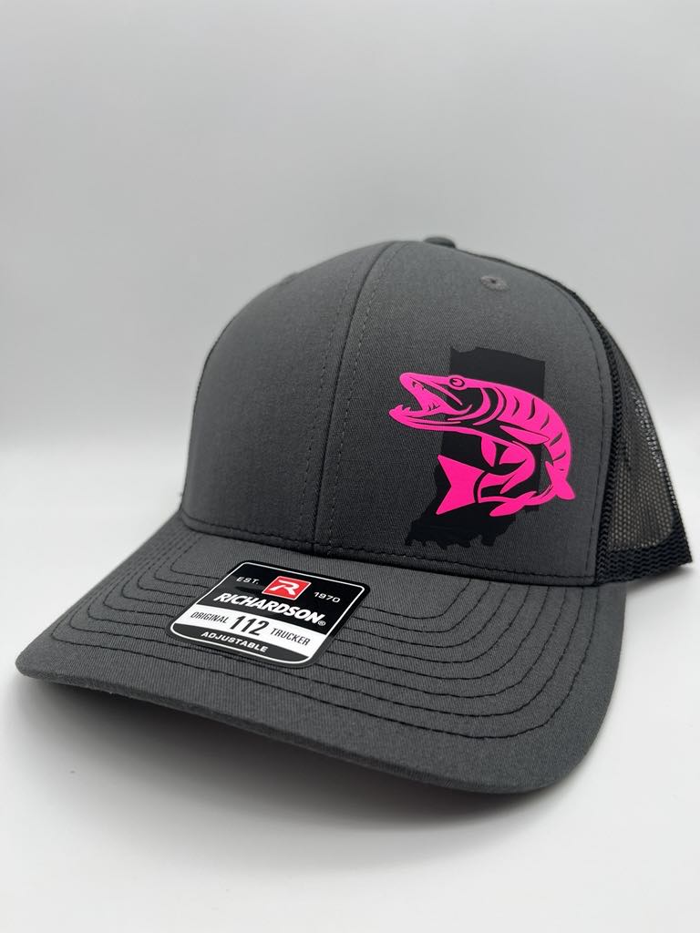 Custom Musky Fishing Snapback Hat-Choose Your State and Color