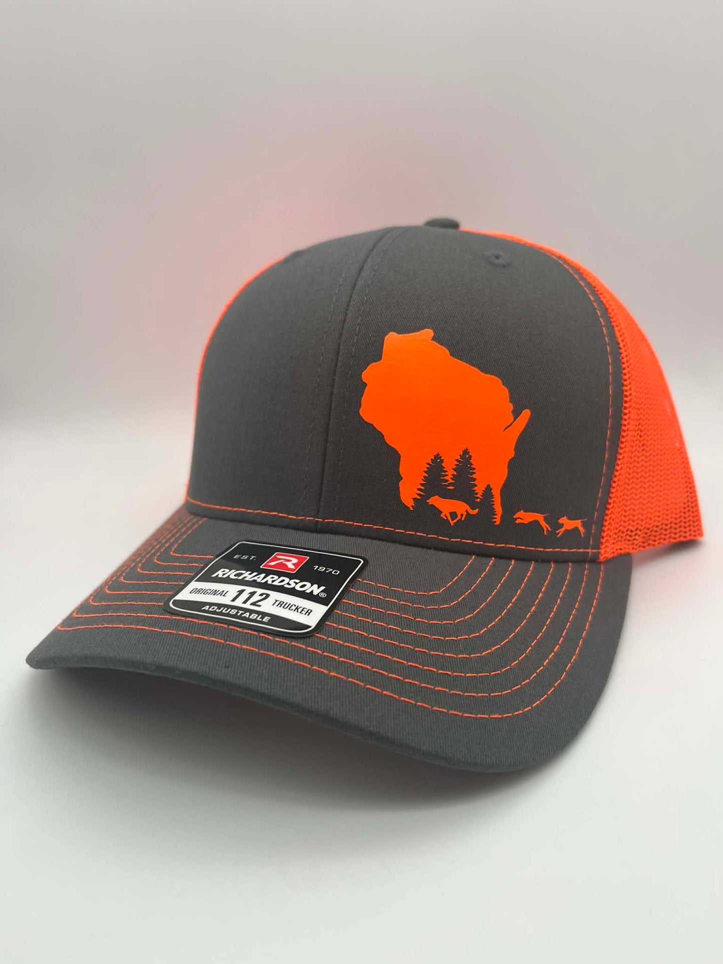 Hound Hunting Hat | Custom State & Animal Trucker Hat | Choose Hat & Design Color | Richardson 112 & Flexfit 110