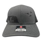 Nebraska pheasant hunting hat on charcoal and black with dog