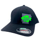 Custom Crappie Fishing Flexfit Hat – Black Fitted Cap | Any State Panfish Hat (S/M, L/XL, XL/XXL)