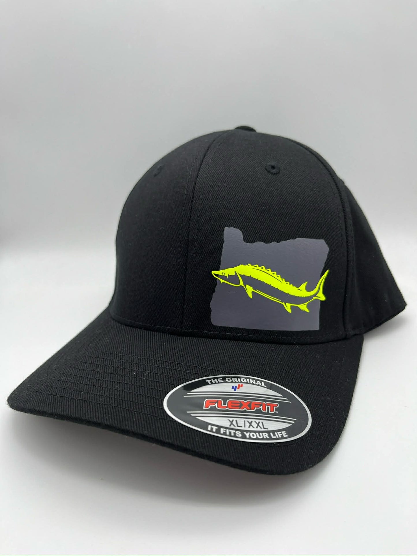 Sturgeon Flexfit Fitted Black Hat in Multiple Sizes