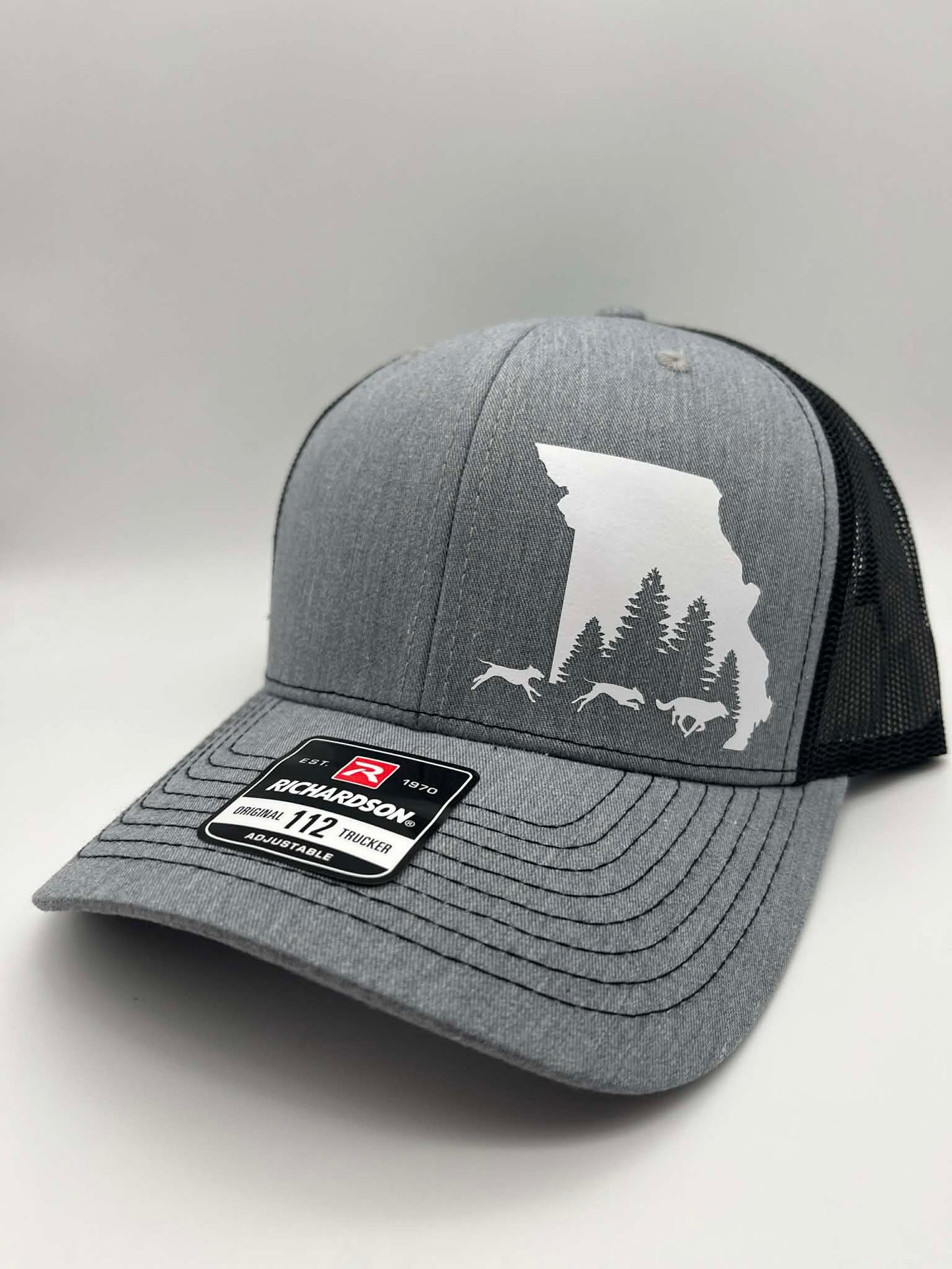 Hound Hunting Hat | Custom State & Animal Trucker Hat | Choose Hat & Design Color | Richardson 112 & Flexfit 110