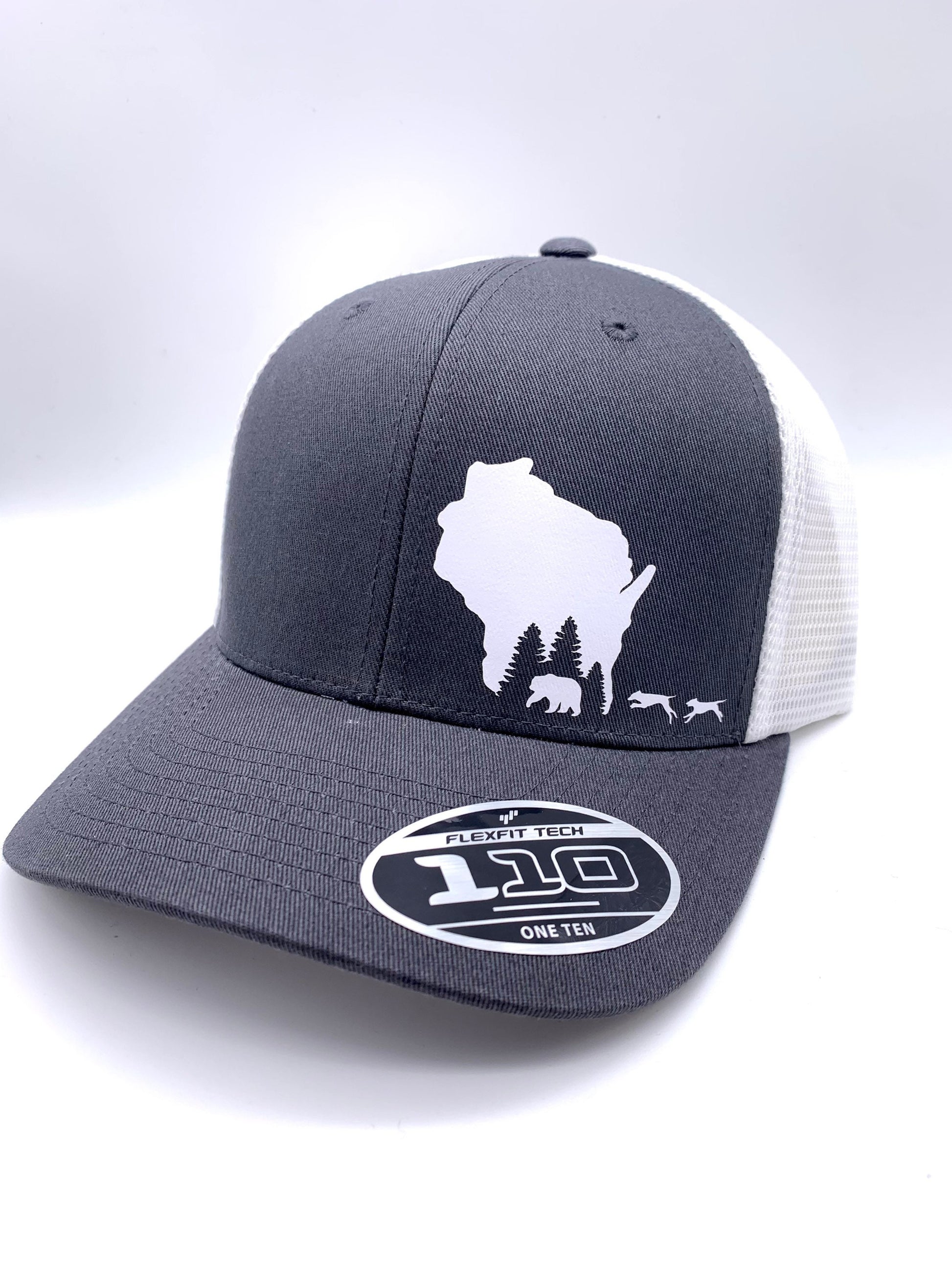 Any State Bear Hunting and Hounds Flexfit 110 Snap Back Adjustable Hat in various colors