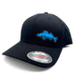 Walleye Flexfit Fitted Black Hat in Three Sizes