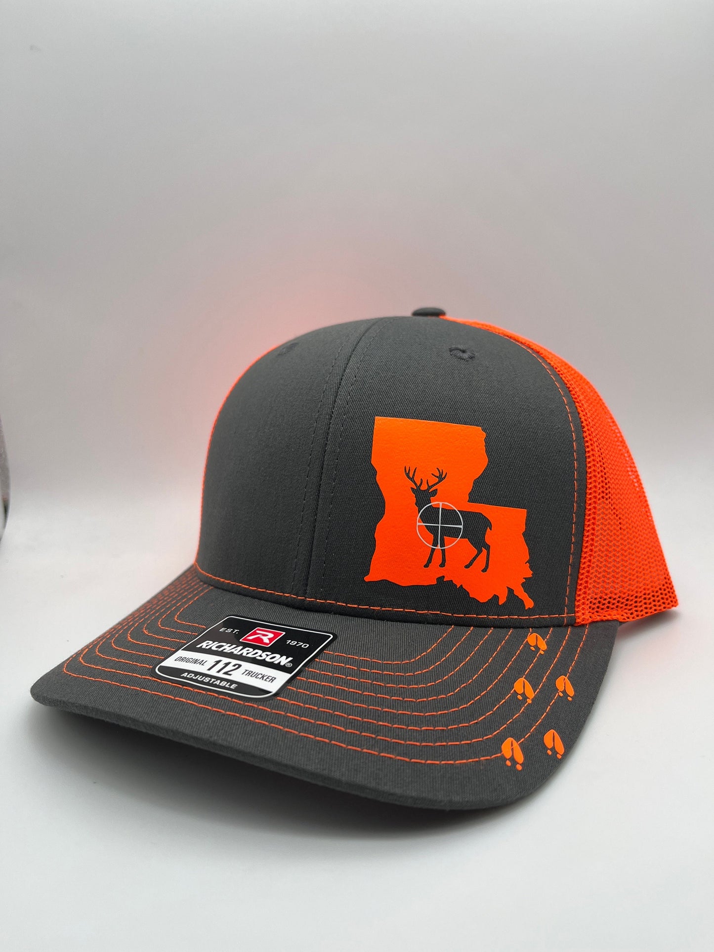 Any State Deer Hunting Firearm Snap Back Adjustable Hat Blaze Orange in Multiple Hat Color Options