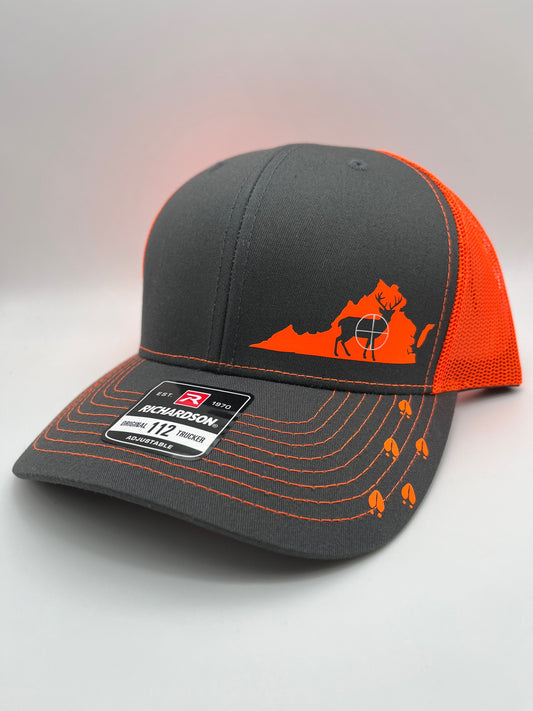 Any State Deer Hunting Firearm Snap Back Adjustable Hat Blaze Orange in Multiple Hat Color Options