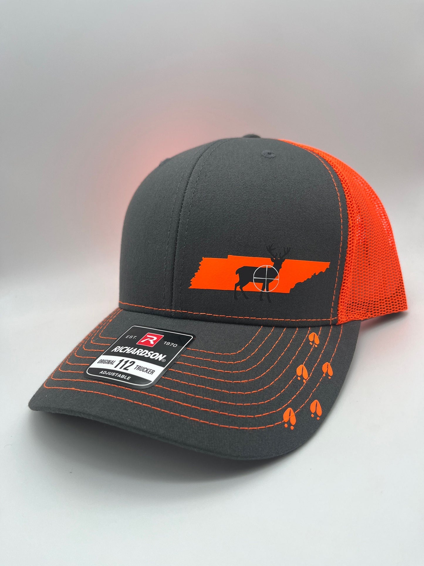 Any State Deer Hunting Firearm Snap Back Adjustable Hat Blaze Orange in Multiple Hat Color Options