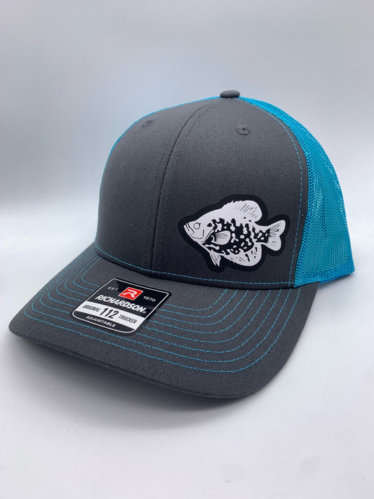 Crappie Fishing SnapBack Adjustable Hat with multiple hat color options