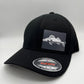 Walleye Flexfit Fitted Black Hat in Three Sizes