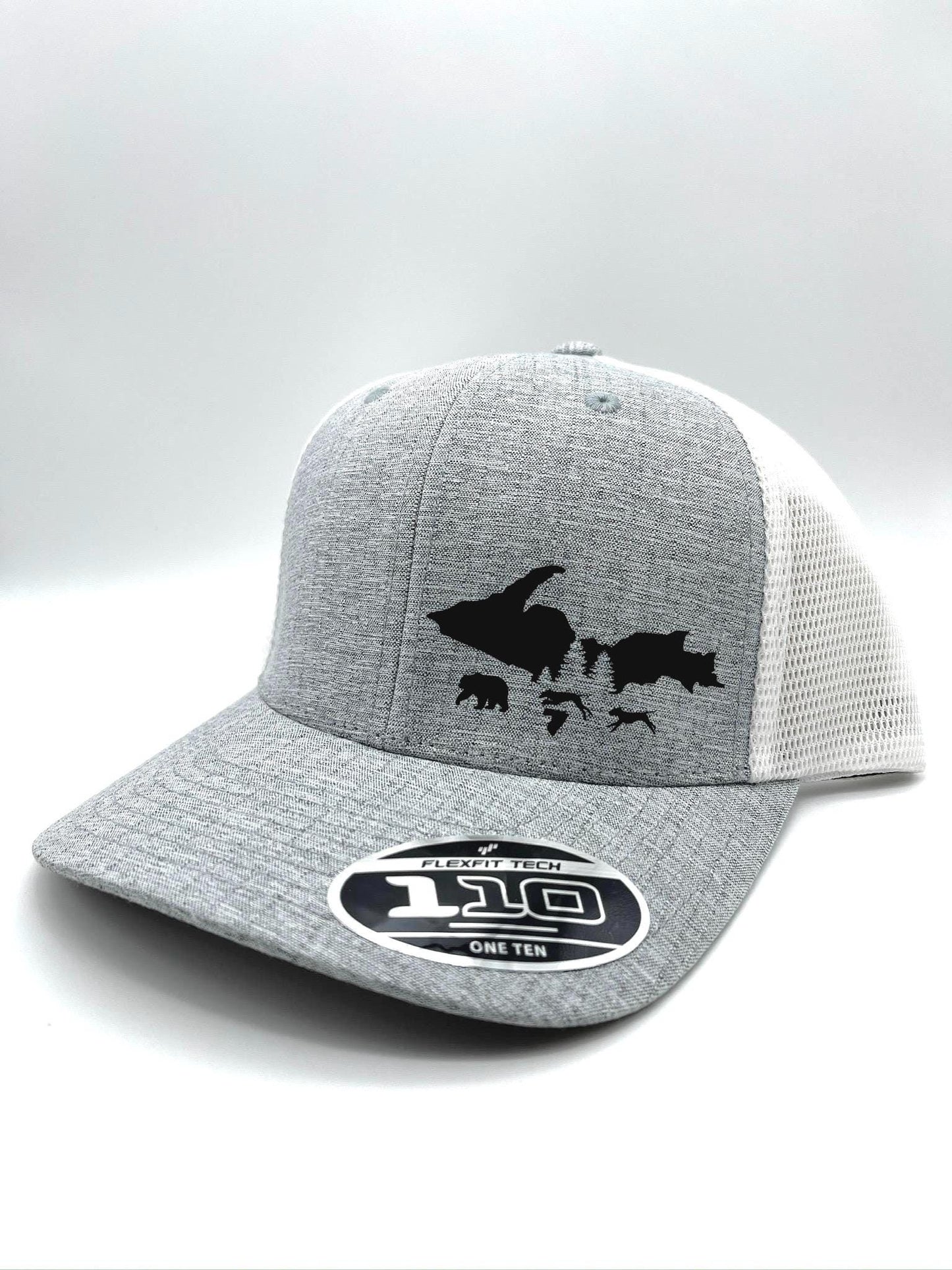 Any State Bear Hunting and Hounds Flexfit 110 Snap Back Adjustable Hat in various colors