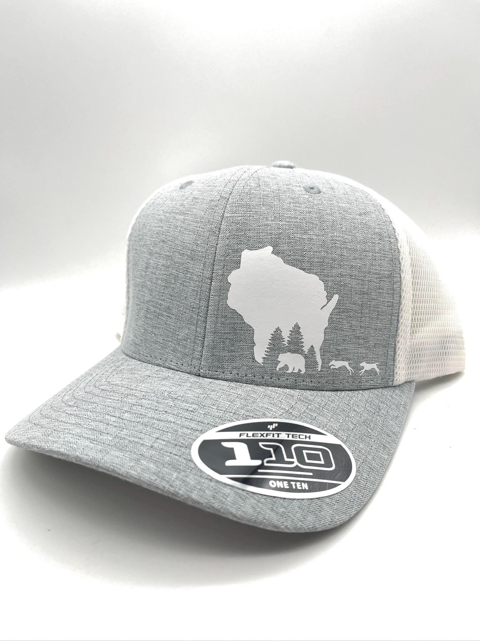 Any State Bear Hunting and Hounds Flexfit 110 Snap Back Adjustable Hat in various colors