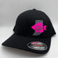 Crappie Fishing Black Flexfit Fitted Hat in Multiple sizes