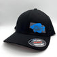 Crappie Fishing Black Flexfit Fitted Hat in Multiple sizes