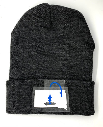 South Dakota Ice Fishing Winter Knit Hat