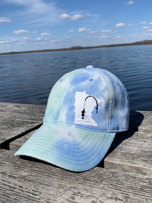 ANY STATE Blue and Green Tie Dye Fishing Hat
