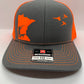 Any State Pheasant Hunter with Dog Charcoal/Neon Orange or Charcoal/Neon Pink Snap Back Hat or Charcoal/Neon Yellow or Full Blaze Orange