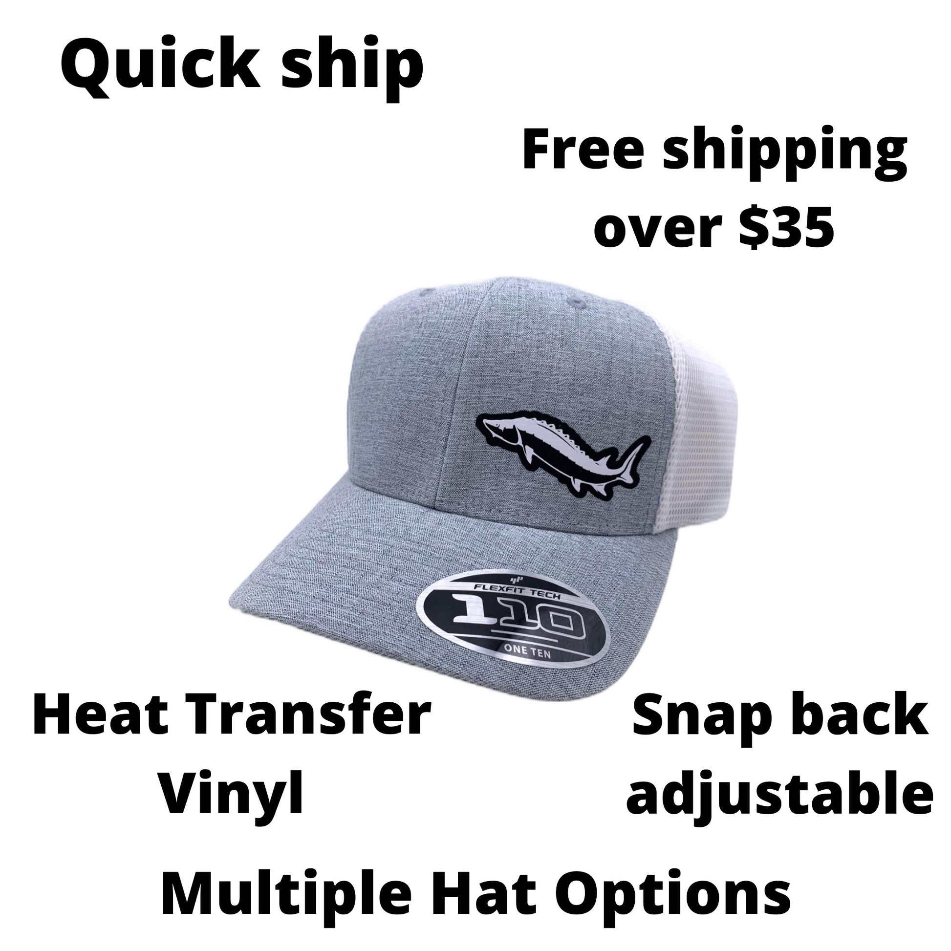 Sturgeon Fishing Snap Back Adjustable Hat with Multiple Hat