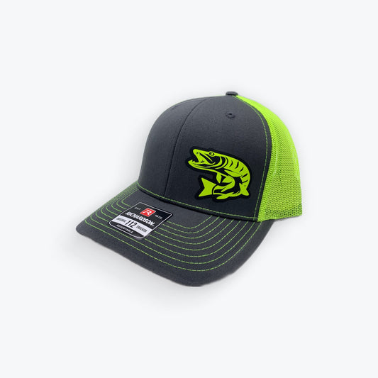 Musky Fishing SnapBack Adjustable Hat with multiple hat color options