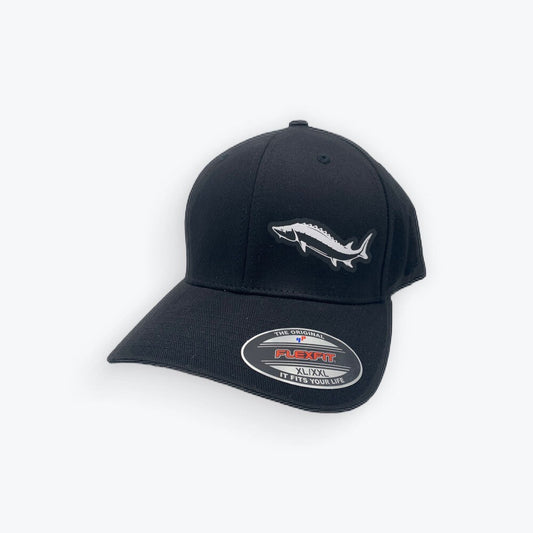 Sturgeon Flexfit Fitted Black Hat in Multiple Sizes