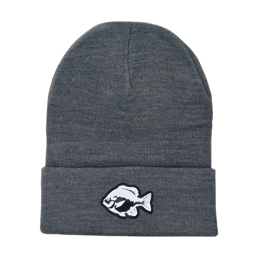 Bluegill Dark Gray Winter Cuffed Knit Hat | Fish | Fishing | Beanie | Sunfish |